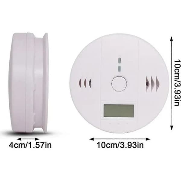 Set med 2 rök- och kolmonoxiddetektorer med LCD-display A