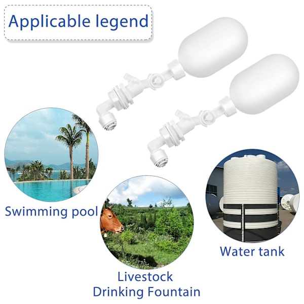 Vattenfilter Flytkulventil 1/4 Tum Justerbar Flytkulventil Plast Vattentank Flytkulventiler