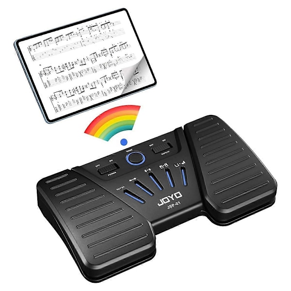 JOYO Langaton Sivunkääntöpedaali Bluetooth Jalkapedaali Musiikin Sivunkääntöpedaali Puhelimille iPadeille Tableteille