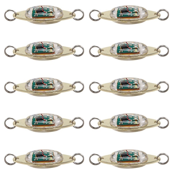 10 kpl LED-kalastuslukit Kalastuslusikat vedenalainen vilkku Ahven Halibut vilkku Trolling syvä pudotus kalastusvalo