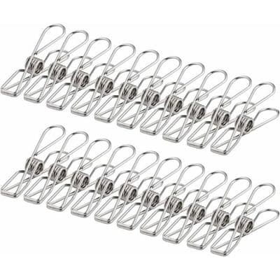 Klesklyper i rustfritt stål, 100 stk, 60 mm, uknuselige, holdbare, rustfrie (6 cm)
