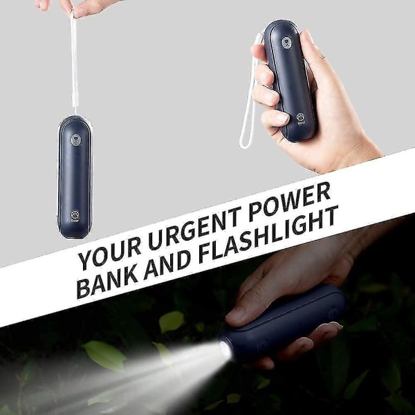 Pocket Handheld Fläkt, Mini Portable Hand Fläkt, Batteridriven 14-21 arbetstimmar, USB Uppladdningsbar hopfällbar fläkt, Tyst Personlig Fläkt Med Power Bank,