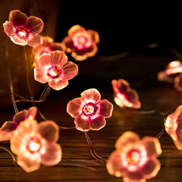 Batterifri flerfärgad Cherry Blossom Fairy Light, LED för bröllopsinredning för flickor