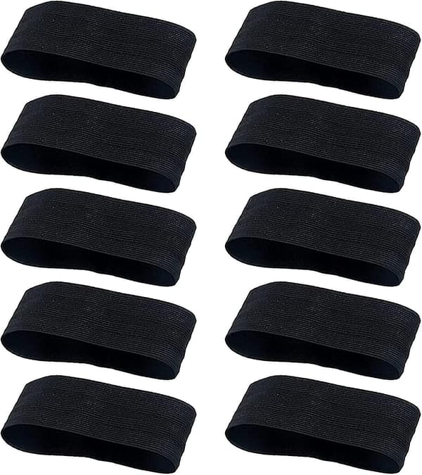 10 stk Sorte Armbånd Fodbold, Elastiske Sorte Armbånd Sorgbånd, Loop Sort