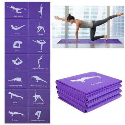Vikbar yogamatta - AUTHEMENT - Lila - Halkfri - PVC - 180 cm