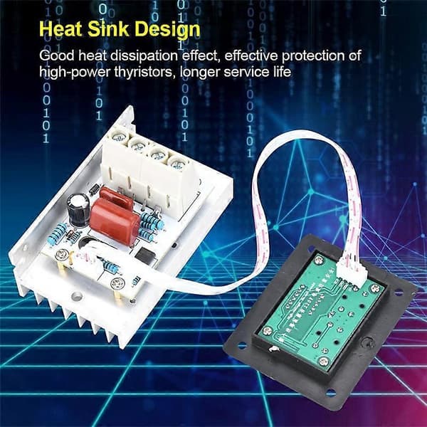 Dimmer Switch, 10000W SCR Digital Spänningsregulator Hastighetskontroll Dimmer Termostat AC 220V 80A