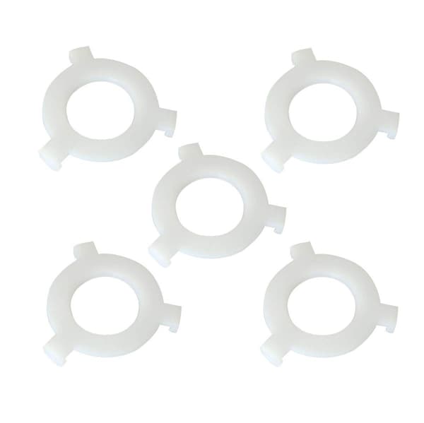 5-pakning, reduksjonsring for lampeskjerm, E27 til E14 adapteromformer, belysningstilbehør, 49 mm til 29 mm, hvit