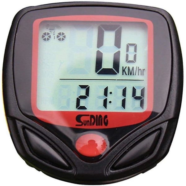 Vattentät trådlös cykelhastighetsmätare med LCD-bakgrundsbelysning Multifunktionscykelstoppur 1st
