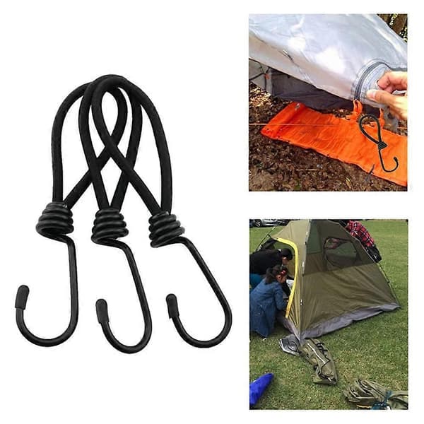 Tält Elastisk Rep Snöre Krok Utomhus Camping Baldakin Presenning Gul
