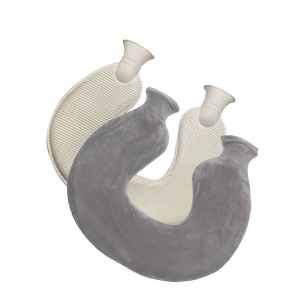 Sæt med ultrabløde U-formede varmtvandsflasker - Enkelt enhed, grå YYV