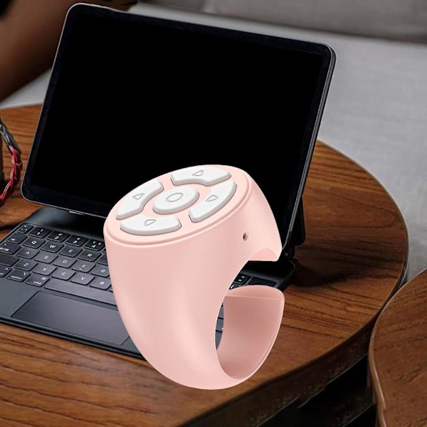 Rosa Fingerfjärrkontrollring Mini för Selfie-knapp, Smartphones
