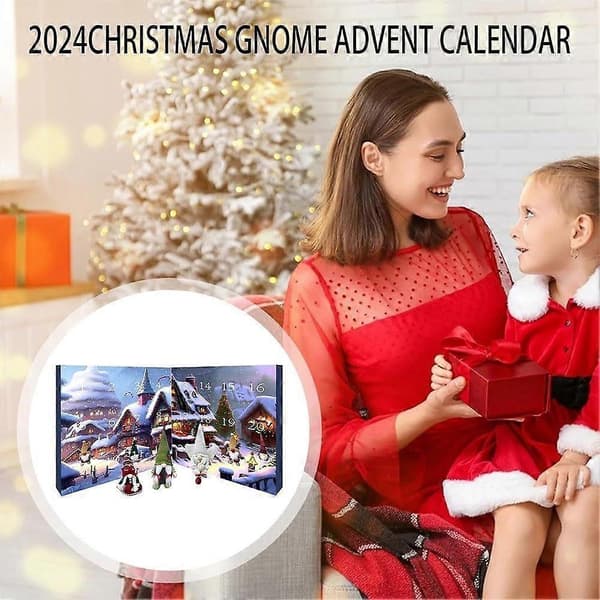 2025 Jul Tomte Adventskalender Julnedräkning 24 Dagars Kalendergåva