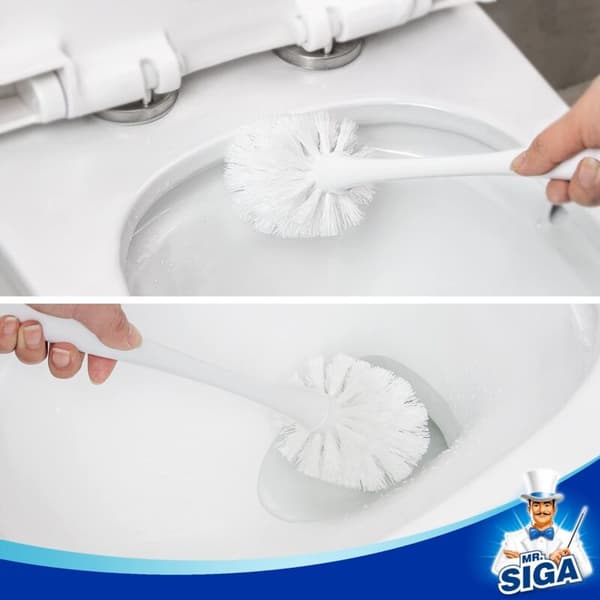 Toiletbørste- og svupper-sæt. hvid. 1 sæt