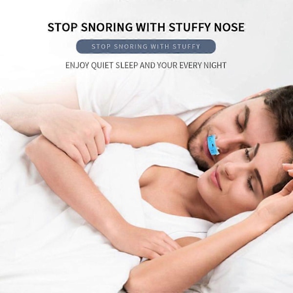 CPAP Bærbar 3-trins Elektrisk Variabel Hastighed Snorke Forebygger Næse Rensning Næseprop Respirator Næseklemme Anti Snorken Luft Ventilation Anti Snor