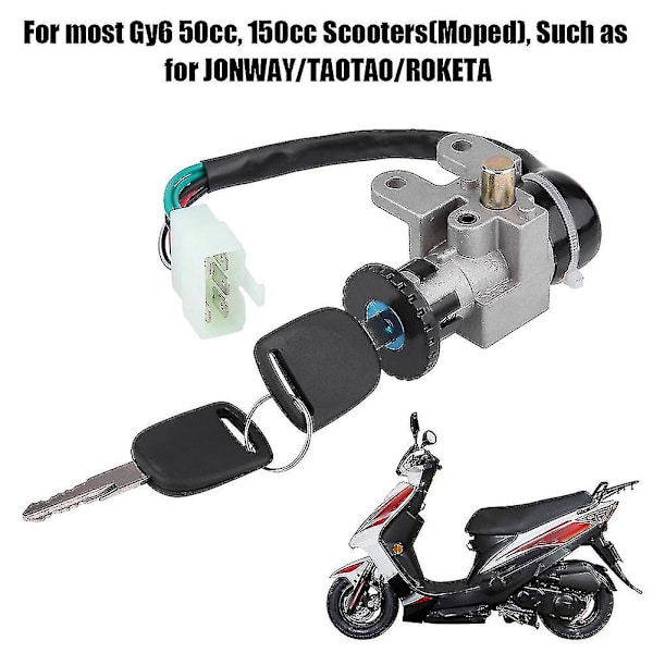 Tændingssluse Nøglelås Benzintankdæksel Sæt Til Gy6 50cc Jonway Taotao Roketa Scooter Knallert Cykel
