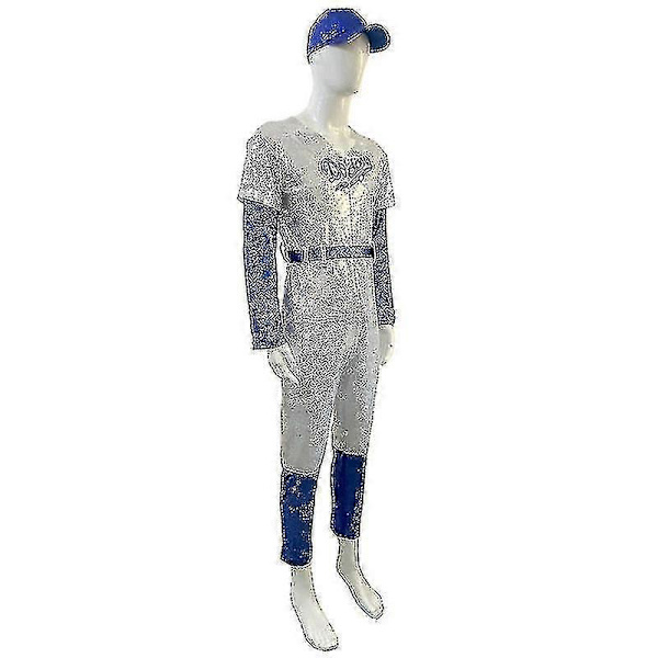 Vuxen Cosplay Bodysuit Rocketman Elton John Kostym Baseboll Uniform Jumpsuit Med Kepshatt Bälte Halloween Karneval Fancy Party-c