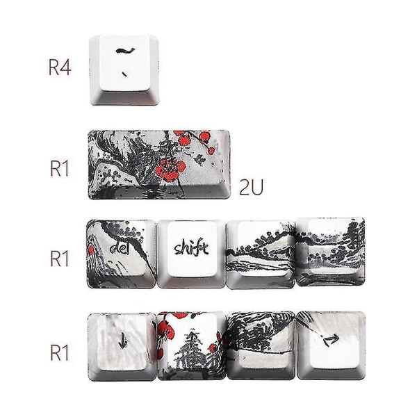 Nyhet Allover Dye Subbed 71-Tast Keycap for Gh60 Rk61 Alt61 Gk61 Gk64 Dz60 Keycaps,jp
