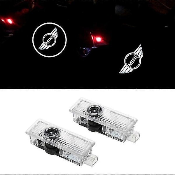 Passer til 2 stk. Passer til mini mini cooper velkomstlys projektorlys modificeret led dekorativ