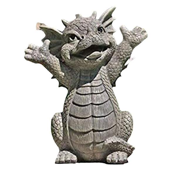 Höj dina händer små drakfigurer i harts, små dinosaurie meditationsfigurer trädgårdsfigurer i harts