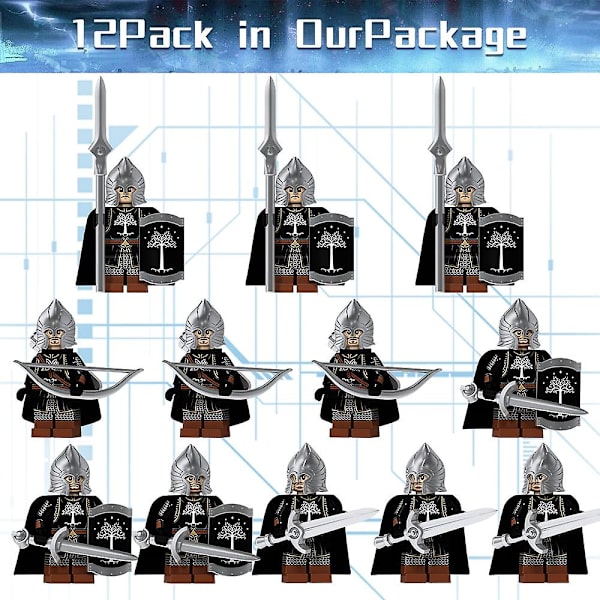 12 stk. Middelalderfigurer Antik Romersk Minifigur Ridder Soldat Actionfigur Byggeklodser Legetøj Børnelegetøj