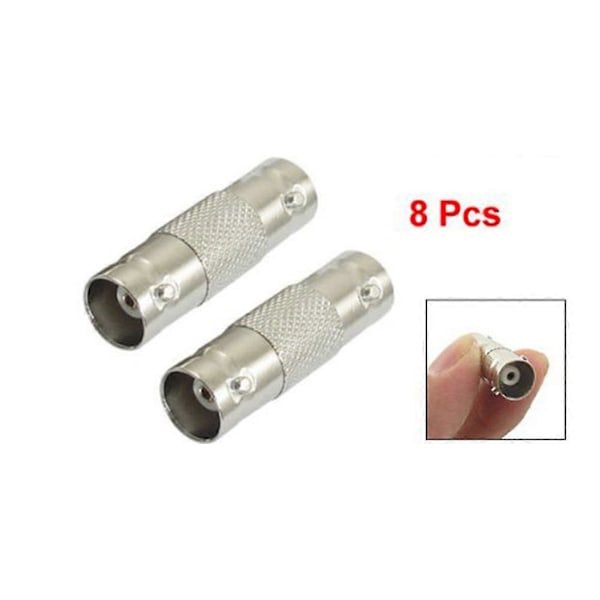8 st Silverfärgad BNC Hona till Hona F/F Kontakt Adapter