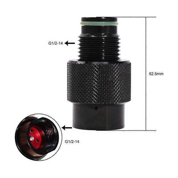 HPA Tank Regulator Ventil ON/OFF ASA Adapter G1/2-14 Gevindbeskytter, CO2/Trykluft Pin Ventil Depressor