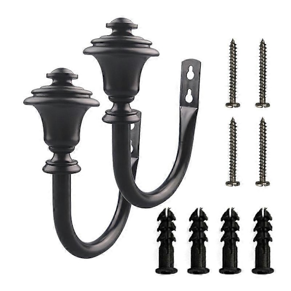 1 Par Metallgardiner Krokar Retro Väggmonterade Gardin Hållare Tiebacks Väggkrok Tassel Draperi Hållare