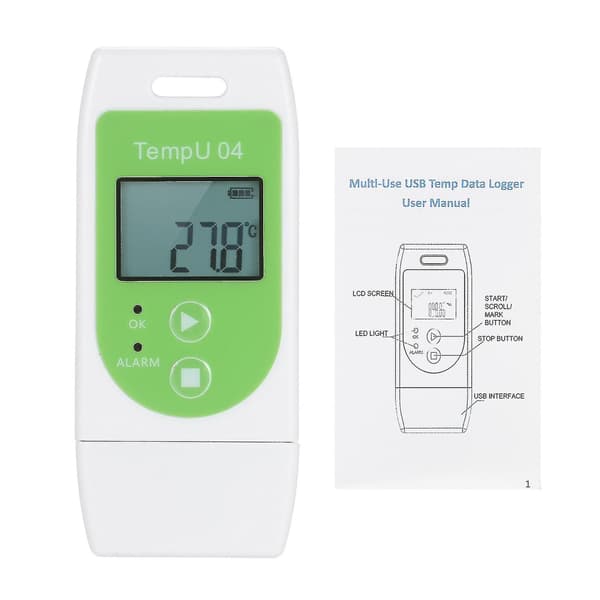 Datalogger för temperatur med 32 000 registreringar, USB, återanvändbar