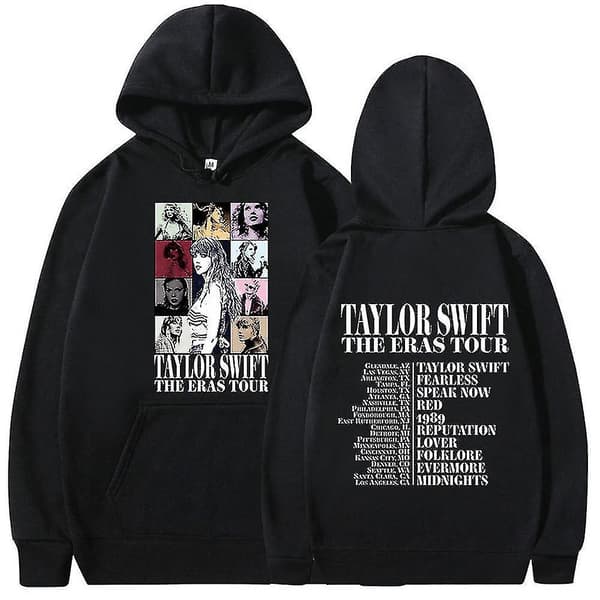 Unisex Taylor Swift The Eras Tour Hoodies Hettegenser Pullover Topper Uformelle Bluser (L)