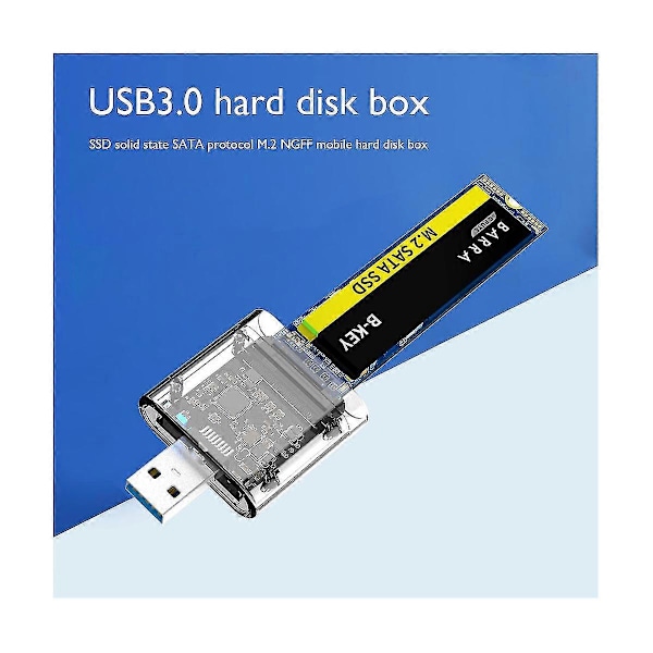 M2 SSD -kotelo M.2 USB 3.0 5Gbps -liitäntä nopea SSD-kotelo SATA M.2 NGFF SSD 2242 2260 2280Mm Ca