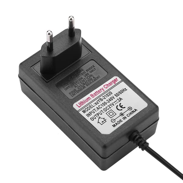 AC 100-240V DC 21V 2A Sikker Lade Strømforsyningsadapter Litiumionbatterilader EU-plugg