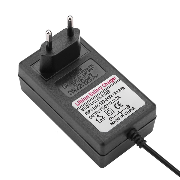 Ac 100-240v Dc 21v 2a Sikker Opladning Strømforsyningsadapter Lithium-Ion Batteriopladning Eu Stik