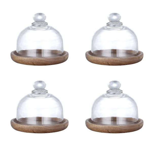 Mini Dessert Serveringsställ Kaktallrik med Kupollock - Multifunktionell Serveringsbricka för Hotell (4-pack)