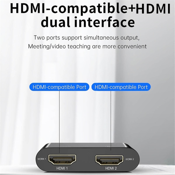 Fort Nite USB 3.0 til Dual HDMI-adapter Ekstern video Støtter kun Windows