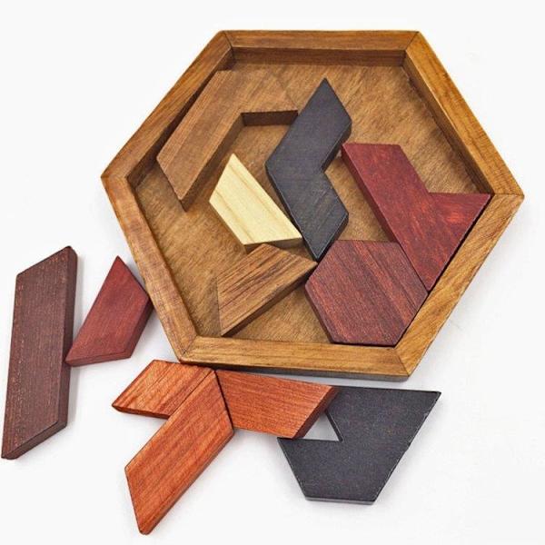 Träpussel Hexagon