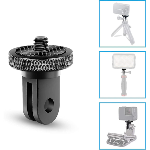 Tripod Adapter Kamera Mount Tilbehør Aluminium Adapter Montering Kameraer Til For Gopro Mount Og Andre Actionkameraer (2 Styk, Sort)