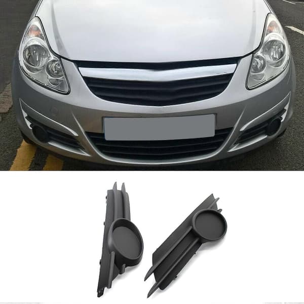 2X Bil Front Tåkelys Grill Tåkelysdeksel Frontfanger Grill for Vauxhall Opel Corsa D 2006-2011