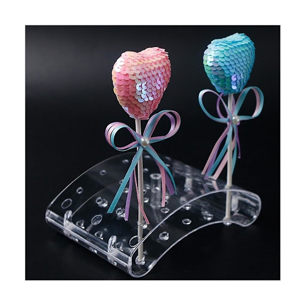 2 stk 20-hulls Lollipop Holder Display Stativ Akryl Holder Klar Godteri Holder for Bryllup Fest Bir