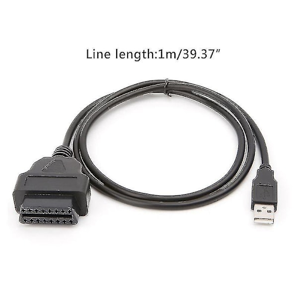 16-polet OBD2 til USB-port opladeradapterkabel Stik Diagnostisk værktøj