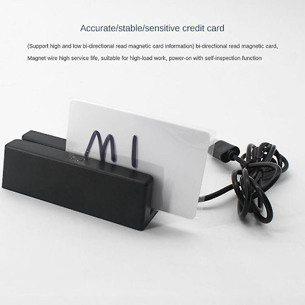 Msr90 Usb Magnetremsläsare Kortläsare Stripe 3 Spår Mini Swiper För Usb Pc