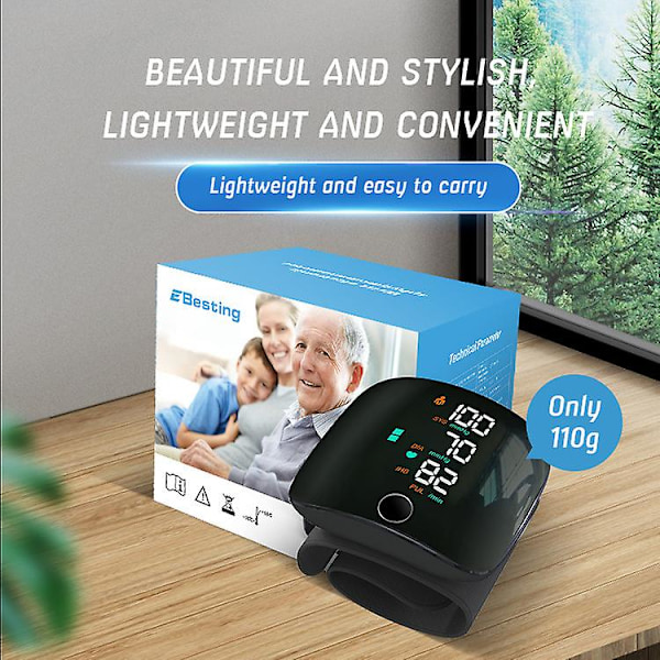 Digital Automatisk Arm Blodtrycksmätare LED Smart Röst Hjärtfrekvensmaskin
