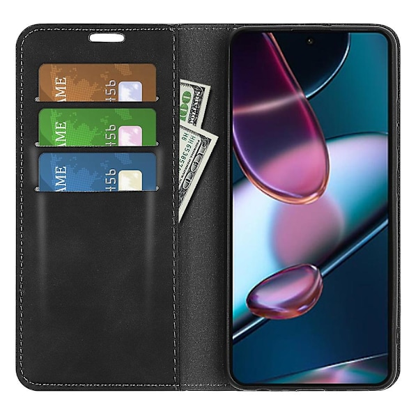 For Motorola Edge 30 5G Skin Touch Følelse Folio Flip Case Smartphone Stativ Lommebok Beskyttelsesdeksel