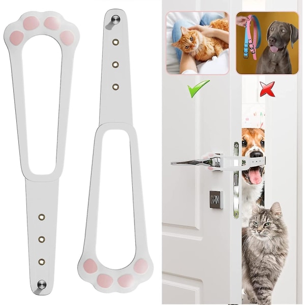 2 Pack Cat Door Holder Latch,flex Latch Strap Let's Cats In And Safe Baby Proof,adjustable Cat Door Alternative