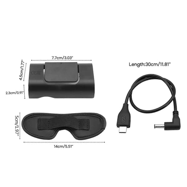 för Goggle 2 Strömkabel och Batterifäste Linsskydd för DJIAvata Goggles 2