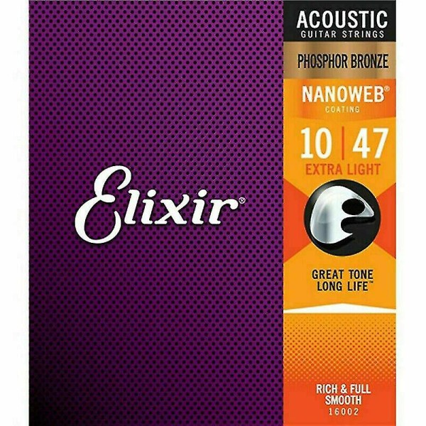 Elixir Acoustic Guitar Strings Nanoweb Phosphor 16002 16027 16052