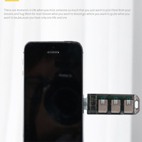 6-fackadapter Multi Reader Mini Sim Nano med oberoende kontrollbrytare Kompatibel med Android