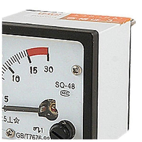 Sq48 Analog AC Strøm Panel Meter Amperemeter 0-15a Måler Hvit + Svart