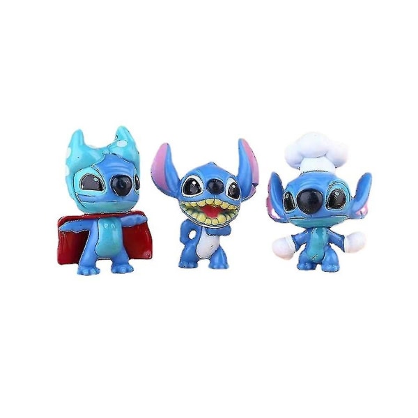 10 st/ set Tecknad Lilo Och Stitch Figurleksaker Tårta Toppers Dekoration Prydnad för barnleksaker