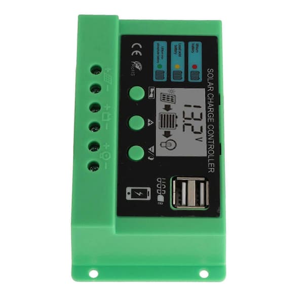 2025 Nyeste Modell Solcelle Laderegulator PWM Panel Regulator Justerbar LCD