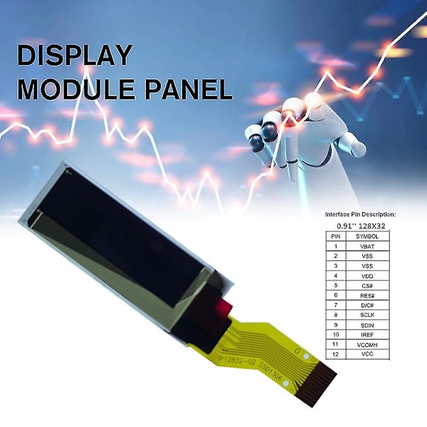 0,91\" OLED LCD Display Breakout Board Modul 128X32 SSD1306 12 Stift